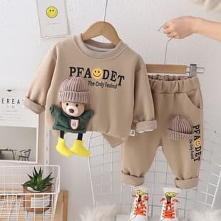 Boys' Spring Suit 2025 New Kids' Spring and Autumn Clothes Baby Boy Cool Hoodie Two-Piece Set