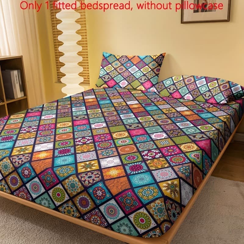 Cross-border Fitted Sheet 3-Piece Set Romantic Love Theme Heart Print Bed Sheet Bedding Set for Adults and Children