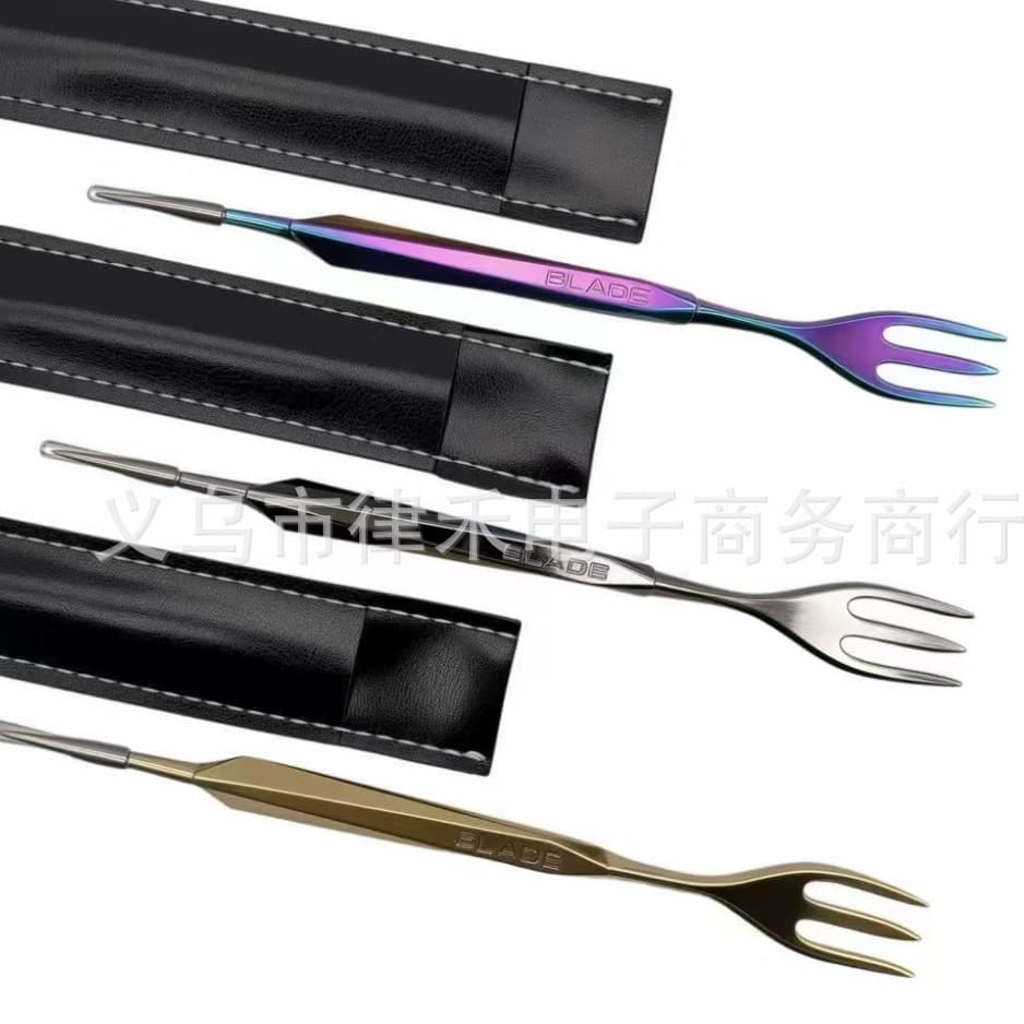 Cross-Border Supply Hookah Accessories Fork Pick 2-in-1 Leather Case Packaging HOOKAH Fork