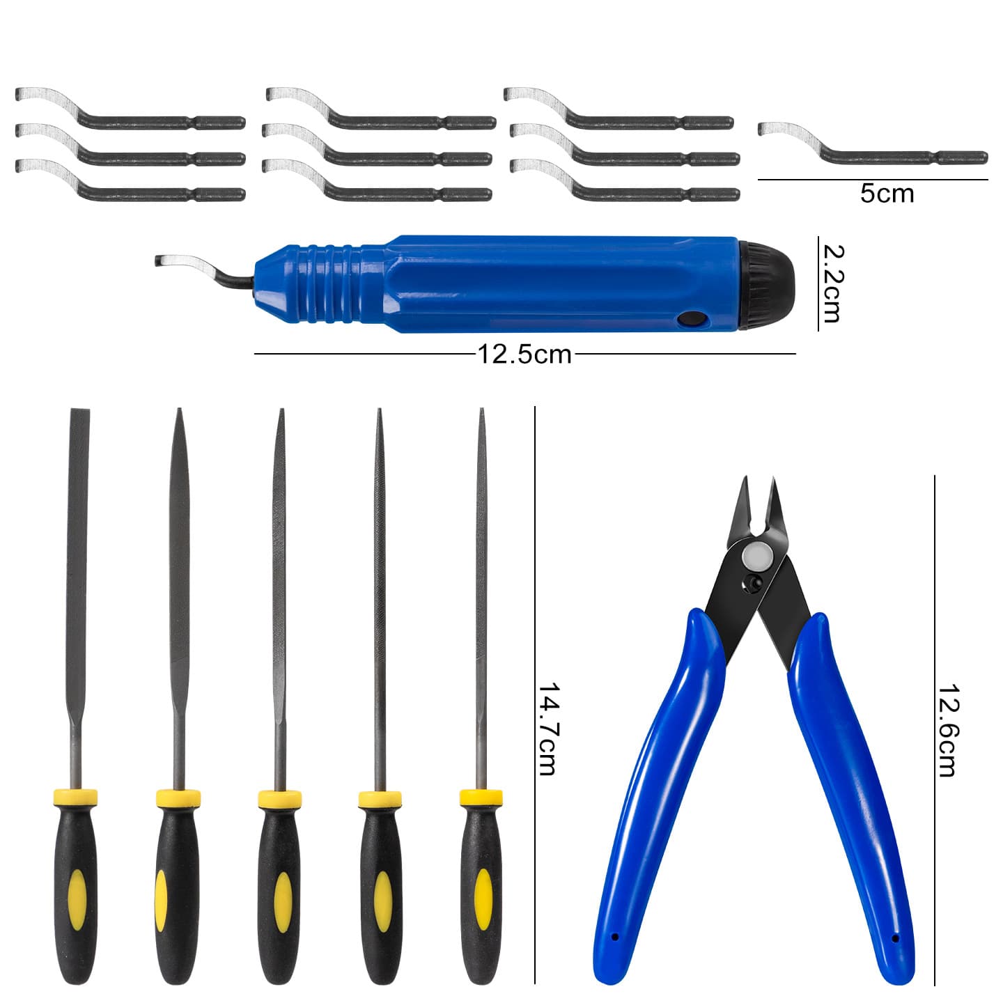 3D Printing Model Tool Black Cloth Bag 47-Piece Set Model Deburring Trimming Nozzle Cleaning Polishing Tool Kit