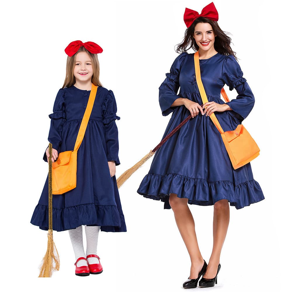 Children's costumes Little Witch cosplay dress for girls Halloween Kiki photo parent-child costumes