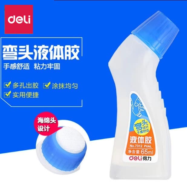 Deli 7312 Elbow Liquid Adhesive, Transparent, Strong Bond, for Student Handmade Crafts, Office Voucher Material Adhesive