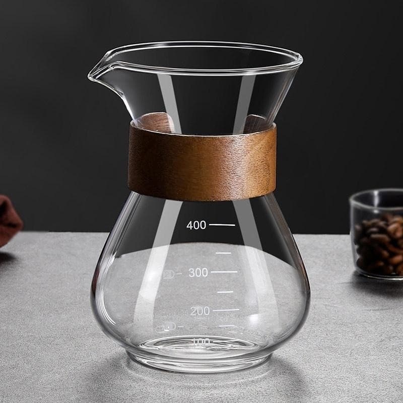 Walnut ring scaled glass hand-pour sharing pot coffee set cross-border multi-channel brand OEM customization