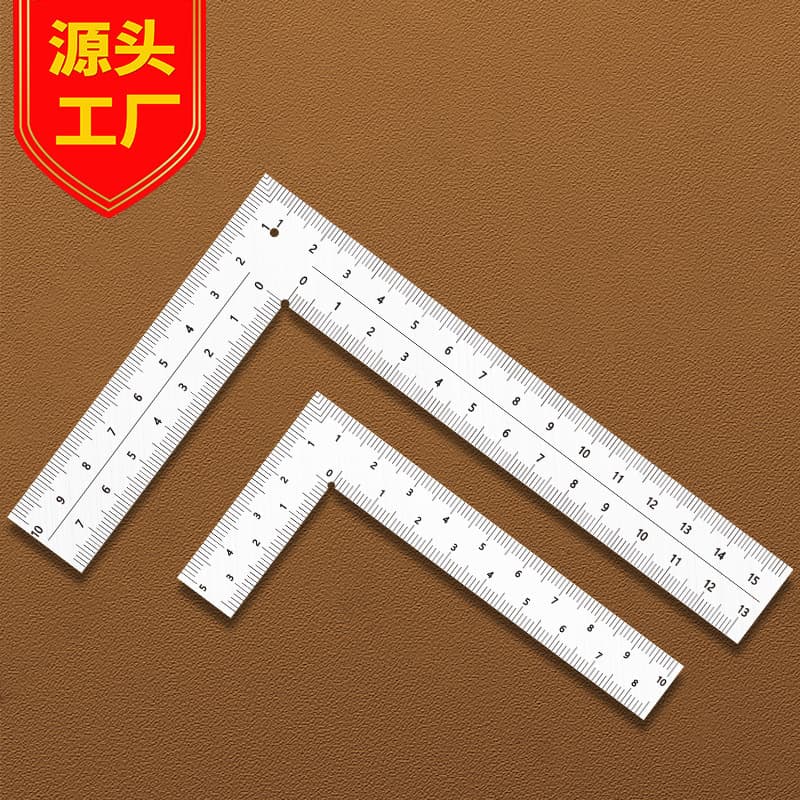 Source manufacturer of mini right-angle rulers, stainless steel small angle rulers, high-precision woodworking and leather rulers, thickened small size corner rulers