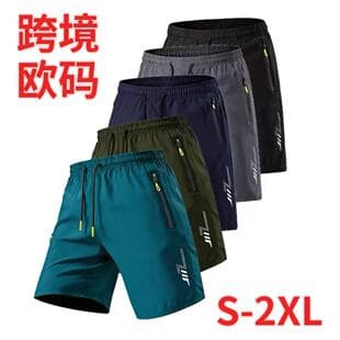Cross-border Edition Ice Silk Shorts for Men Summer Casual Sports Basketball Beach Shorts Quick-Dry Printed 5-Inch Shorts