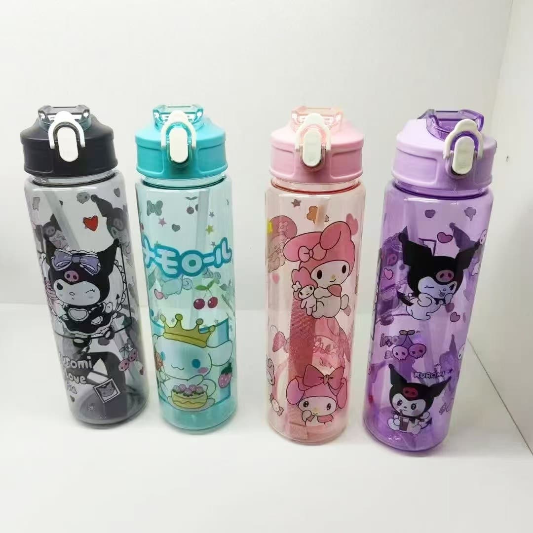 Gradient Water Bottle with Strap and Straw, AS Food-Grade 800ML Sports Cup for Cross-Border E-commerce