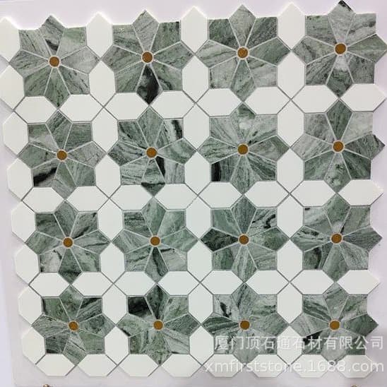 Hong Kong Style Retro Green Marble Mosaic Villa Restaurant Cross-border Custom Wholesale Mosaic Wall Sticker