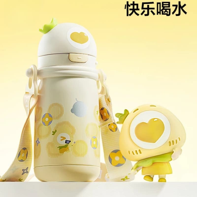 babycare children's insulated water bottle, infant sippy cup with straw, home use, baby water bottle for kindergarten and outings.