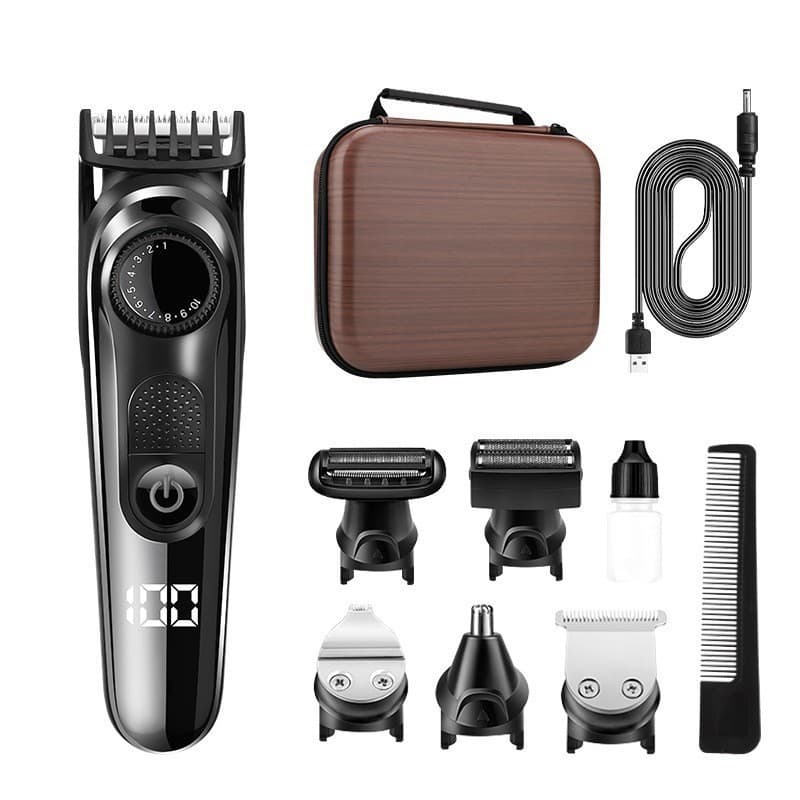 Russia OZON Best-Selling Men's Hair Clipper Set 5-in-1 Shaver Electric Trimmer Nose Hair Trimmer Full Body Washable
