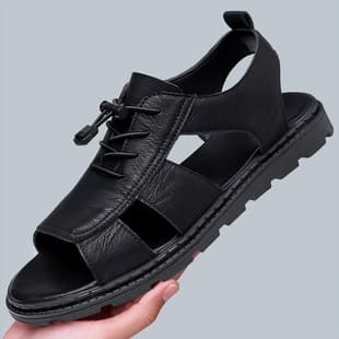 Export 4748 Large Size Sandals Summer New Men's Roman Leather Sandals Open Toe Breathable Peep Toe Sandals Men