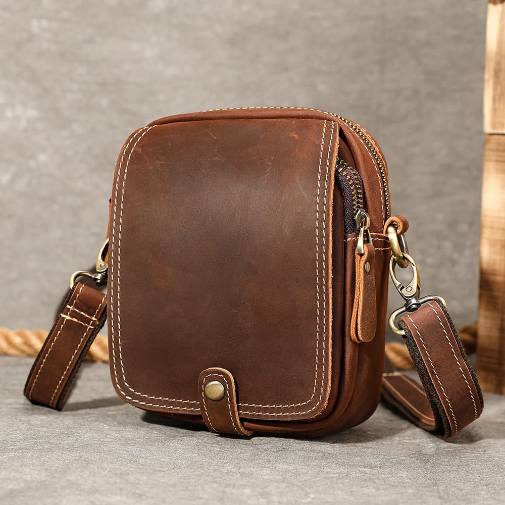 Cross-border Direct Sales Vintage Men's Genuine Leather Shoulder Bag Trendy Crossbody Bag for Men