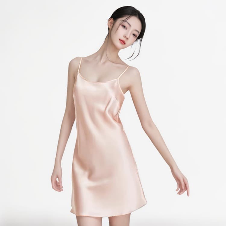 Summer Silk Sleepwear Women's Sexy Strap Dress Home Clothes Plus Size Base Short Skirt Beautiful Back Bottoming Skirt