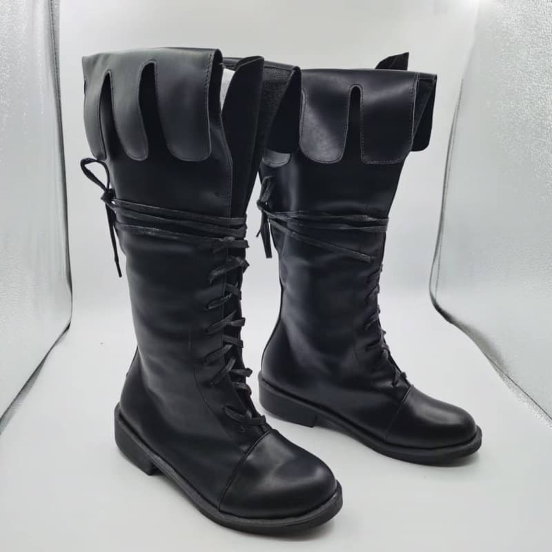 Attack on Titan Cos Boots Eren Levi Mikasa Shoes Dark Brown Black Boots Full Set In Stock