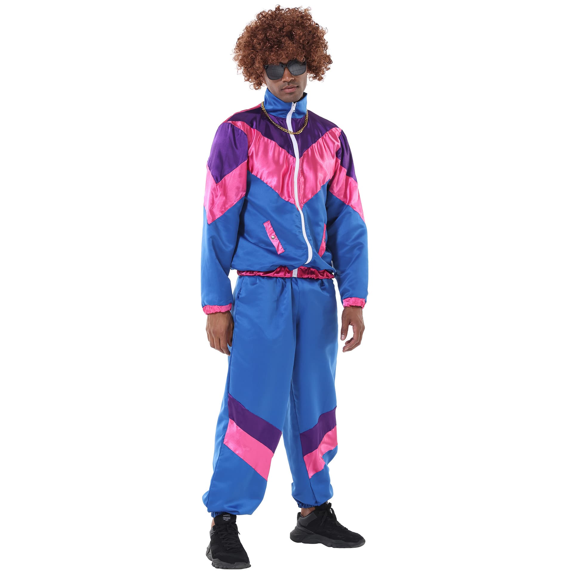 M-XL Music Festival Rock Hip-Hop Stage Performance Costume Men's 70s American Disco Sports Retro Outfit