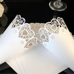 Cross-border Amazon Wedding Laser Cut Confetti White Heart Cone Paper Confetti Shooter Party Favor Stock