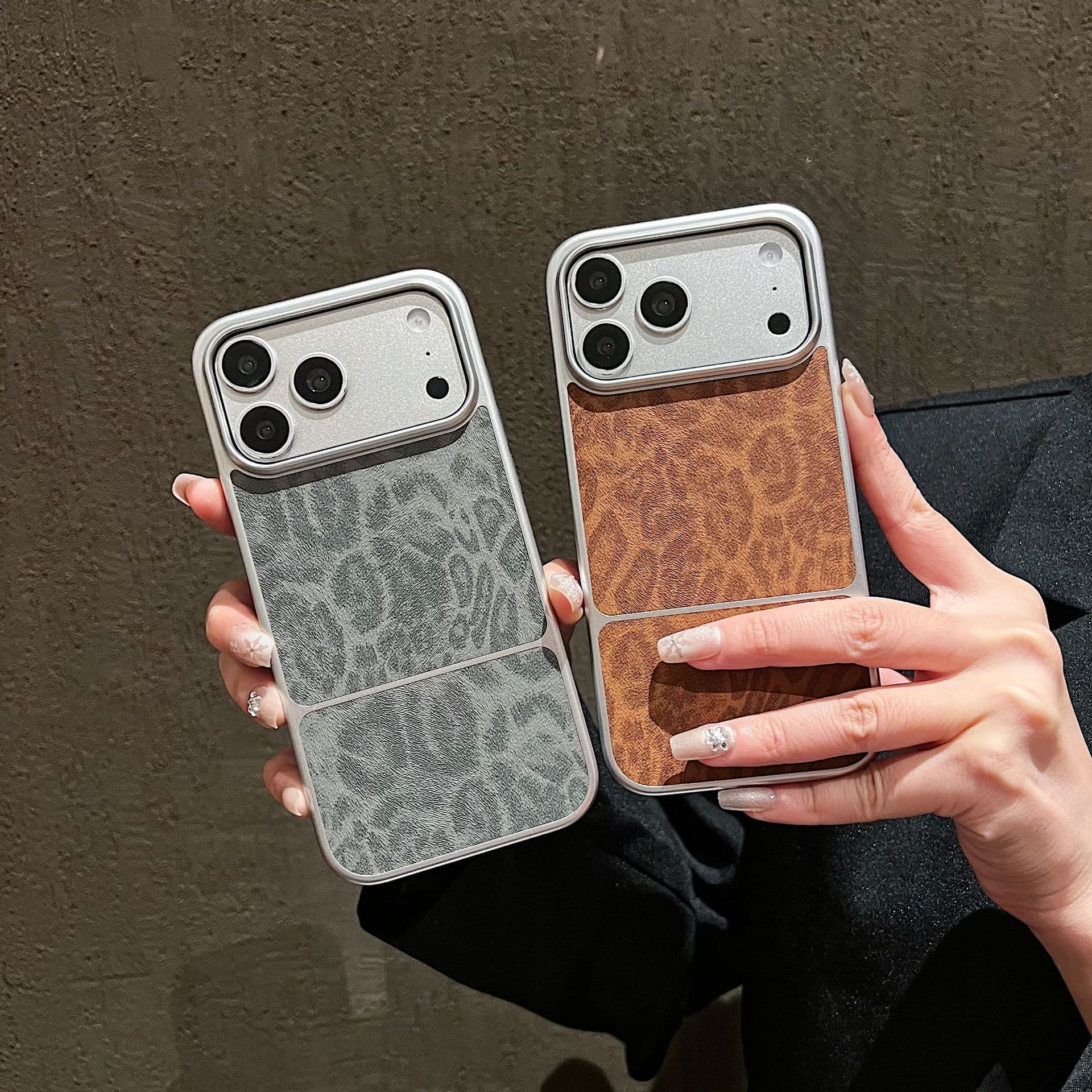 Personalized iPhone 17 Pro Max Tuojie Leopard Print Leather Texture Phone Case for Apple 17/16 Shockproof Protective Cover