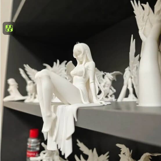 3D Printed Angel Girl Figurine, Creative Office Desk Decoration, Silicone Mold Aromatherapy Candle DIY Model