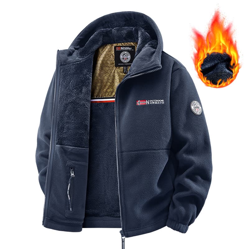 [Ship Same Day] 788 Cross-Border Graphene Cardigan Hoodie Winter Outdoor Sports Thickened Fleece-Lined Hooded Jacket