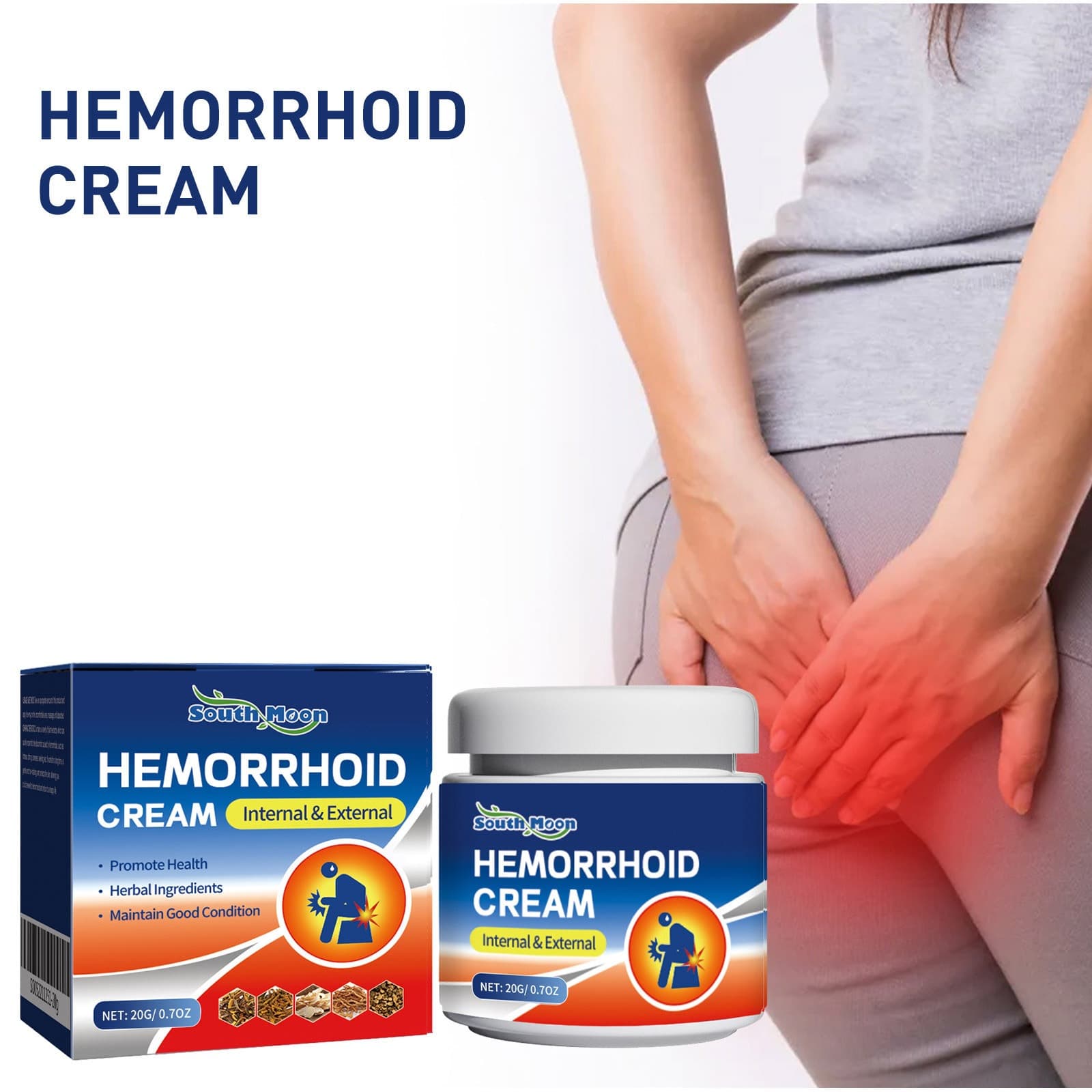 South Moon Body Care Cream Gentle Care for Internal and External Mixed Hemorrhoids Soothing Cream