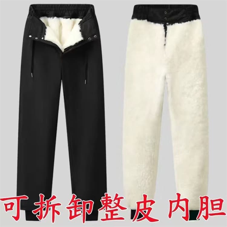 Factory wholesale work pants, sheepskin and wool pants, warm and cold-proof wool pants.