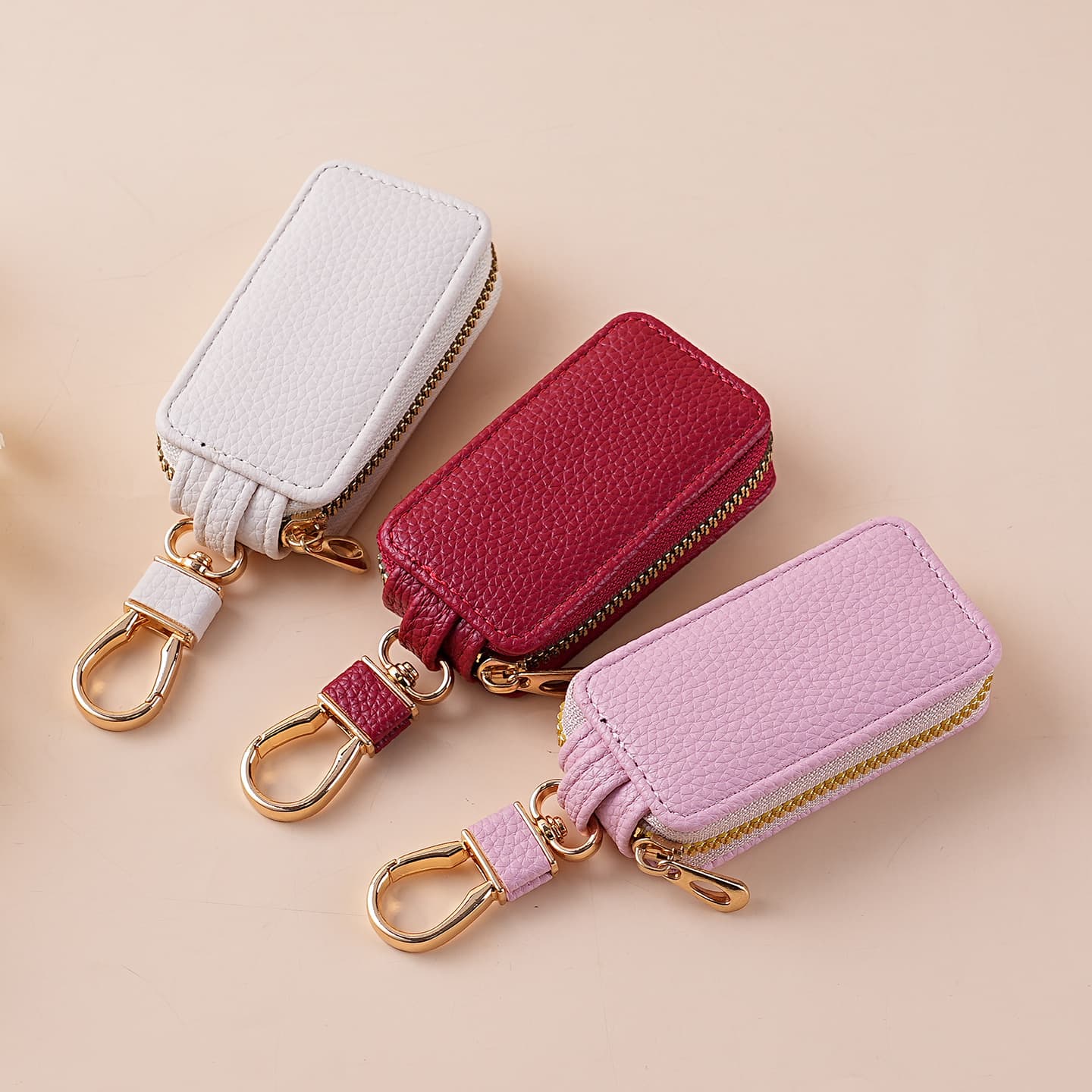 Fashion Creative Zipper Car Key Case Compact Mini Car Key Organizer Unisex Design