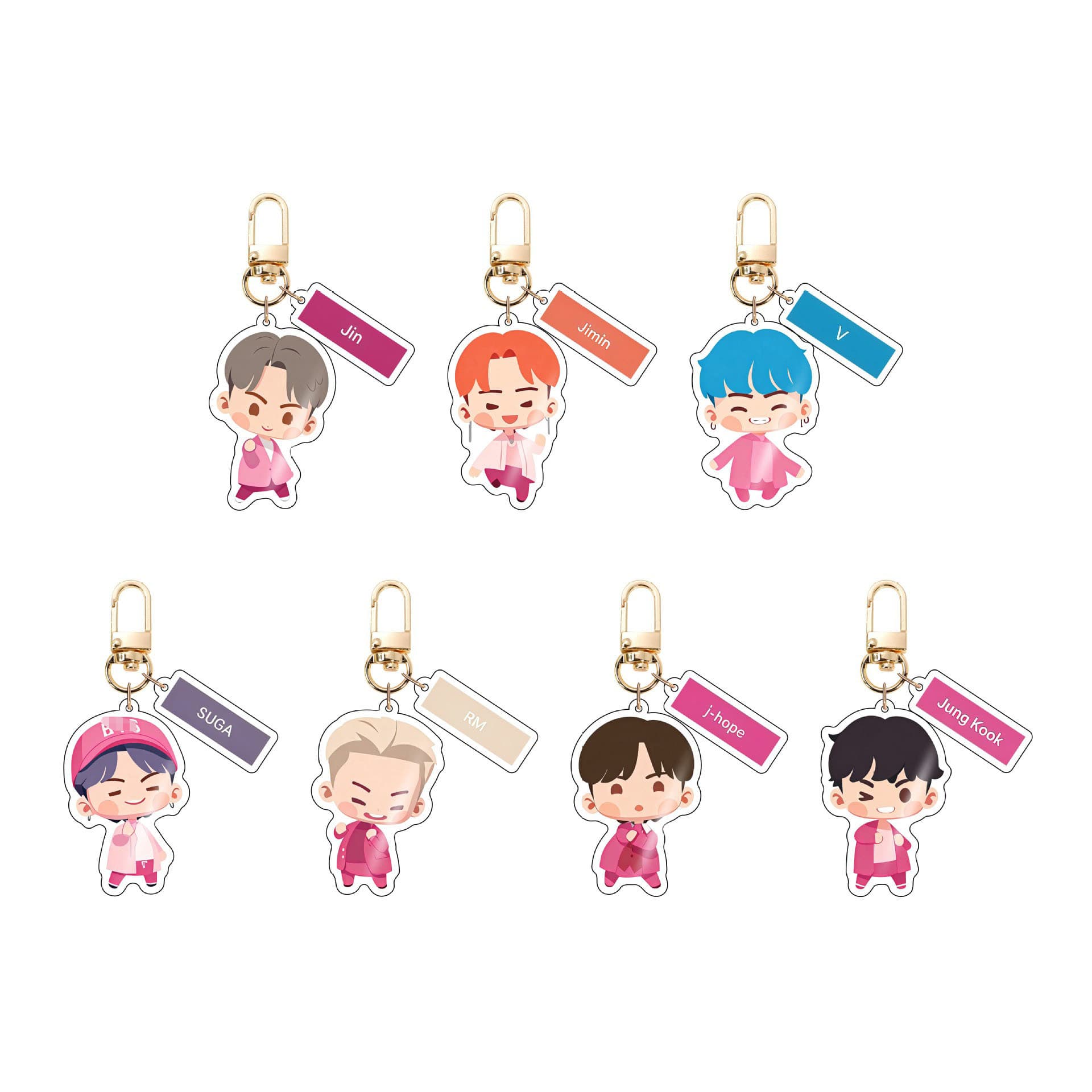 BTS Acrylic Keychain Cartoon Keyring Pendant Accessory Star Merchandise