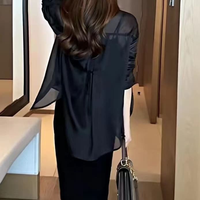 Summer Niche Design Plus Size Stylish Shirt for Women Summer Thin Jacket Blouse 2026 New Chiffon Top