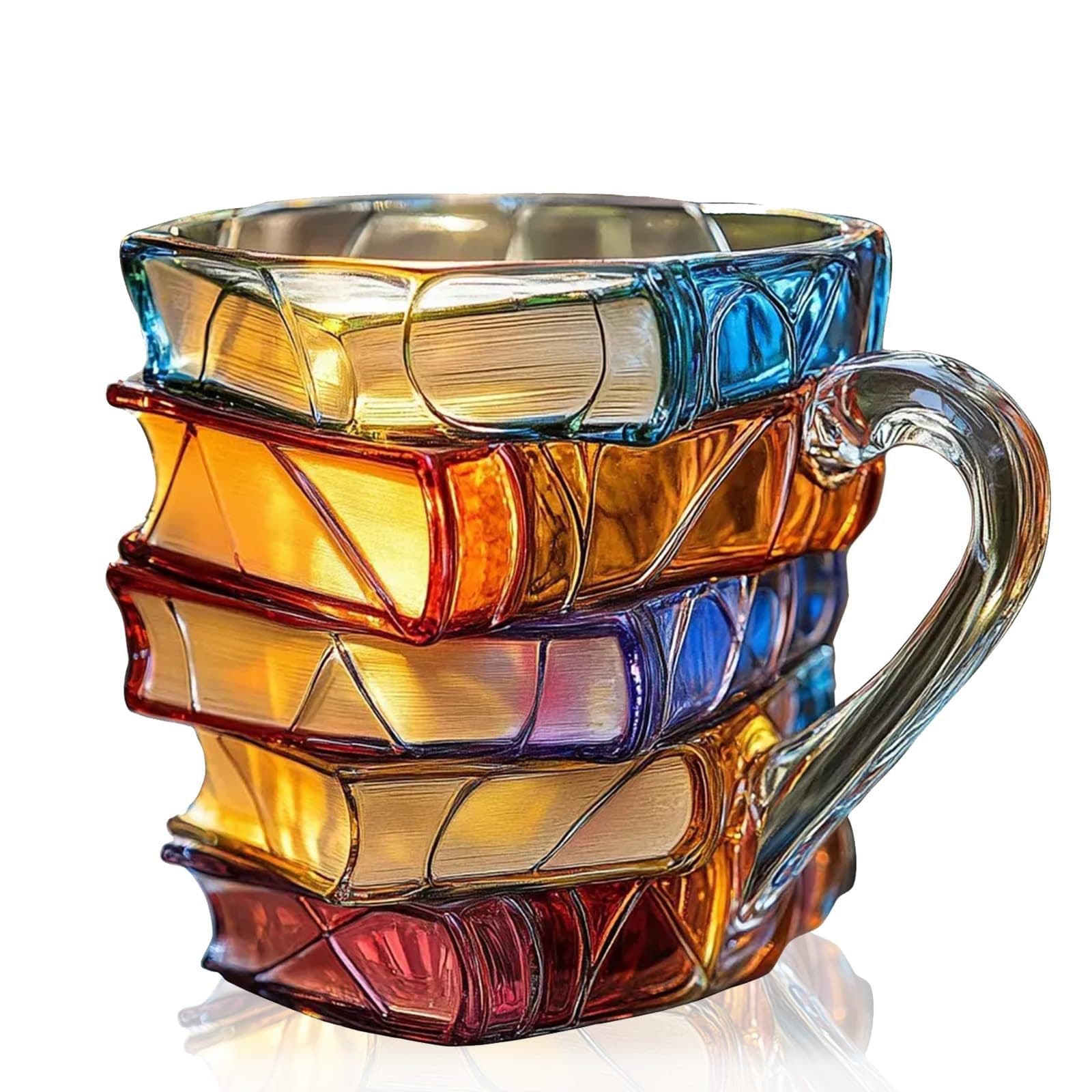 New Cross-border Painted Book Mug 3D Painted Book Coffee Cup Unique Book-shaped Mug