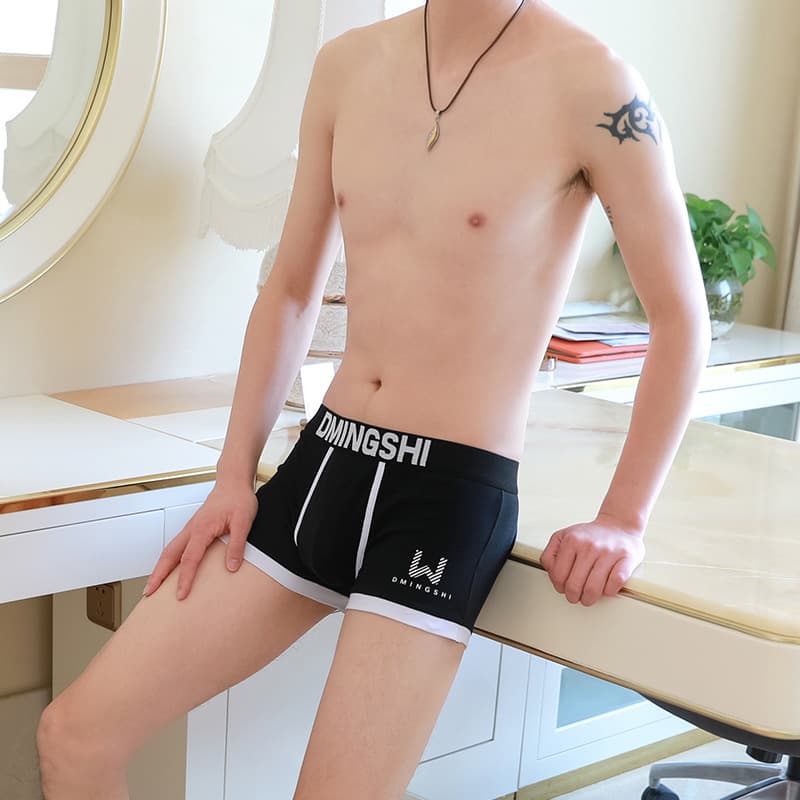 Men's Boxer Briefs Cotton Casual Comfortable Breathable Mid-Rise Solid Color Athletic Shorts