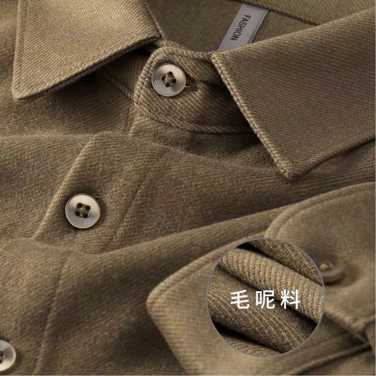 High-end winter velvet thickened warm woolen shirt for men long-sleeved slim business casual flannel shirt for men