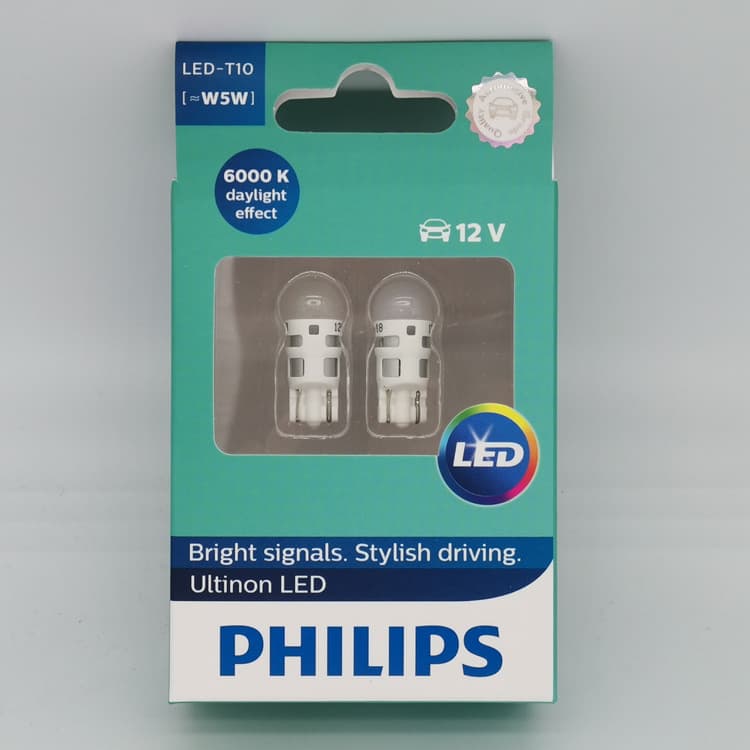 Philips T10 LED W5W 6000K 11961ULW 194 158 car white light small plug bulb 168