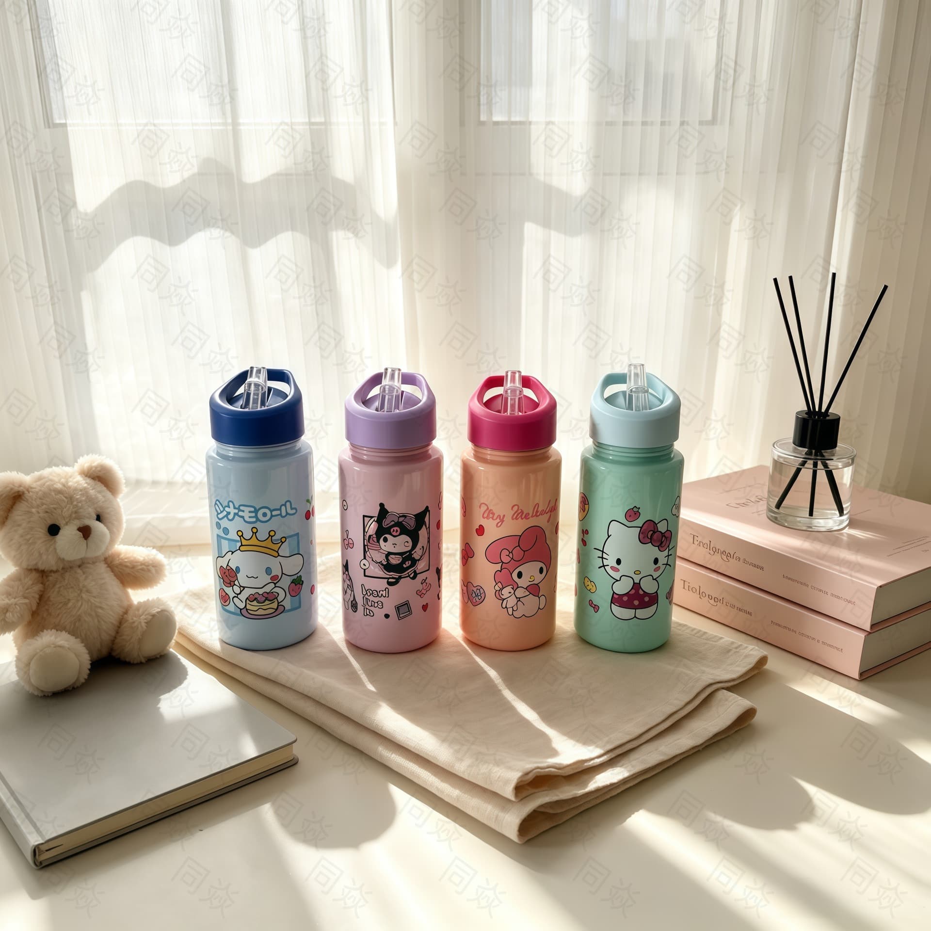 New Sanrio Cartoon Food-Grade Plastic Straw Cup Portable for Children Cross-Border Wholesale Dropshipping Foreign Trade