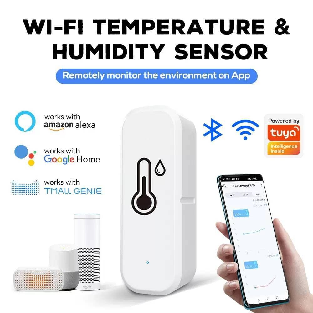 WiFi Temperature and Humidity Sensor Detector Tuya Smart Temperature and Humidity Meter Indoor Wireless Temperature and Humidity Sensor