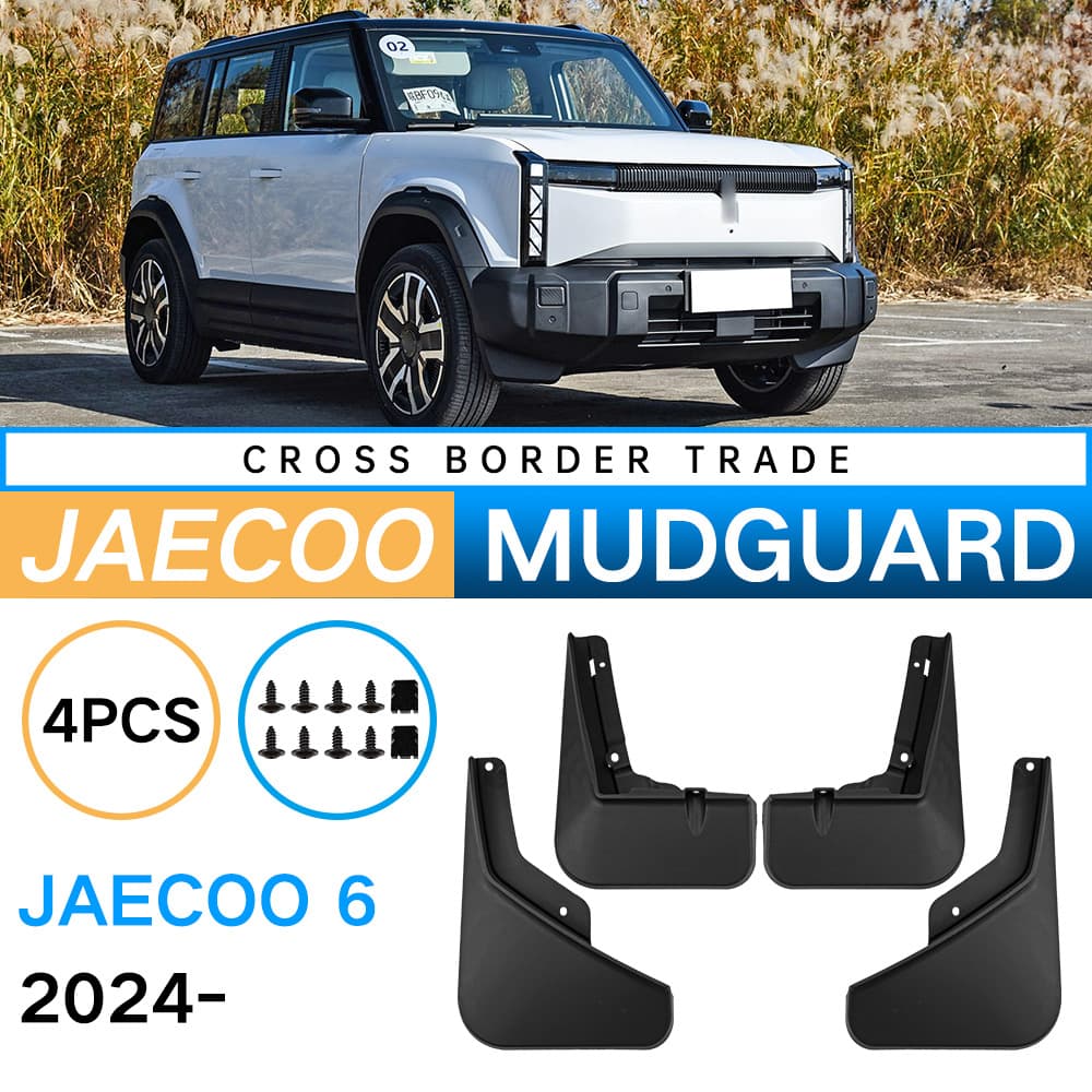 Aiwollde Mudguard for Chery Jaecoo 6 2024 Special Car Soft Mudguard Black PP Plastic Anti-splash Scratch-proof Paint Protection
