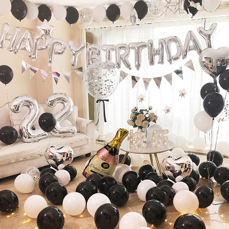 New Men's and Women's Birthday Romantic Creative Party Scene Decoration Backdrop Outfit Set Adult Birthday Balloon Kit