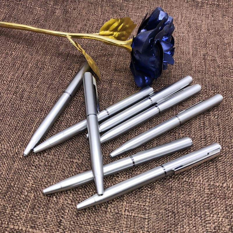Spot rotating plastic ballpoint pen length 10CM printed LOGO plastic advertising pen factory wholesale simple atomic