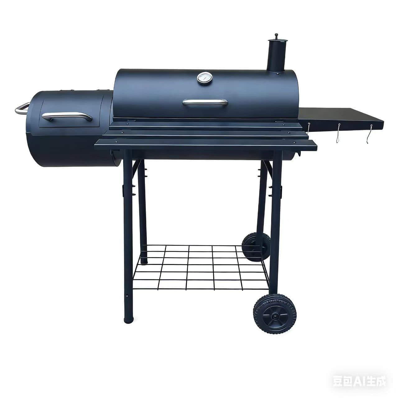 Train-Style Outdoor Barbecue Grill, Household Charcoal Grill, Large Mobile Barbecue Grill with Wheels