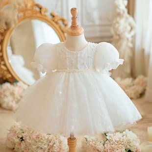1st Birthday Gown for Baby Girls, Children's Banquet Flower Girl Princess Dress, Host Spring Elegant Style