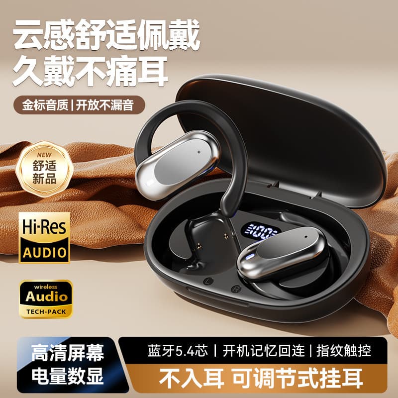Wireless Bluetooth Earbuds Open-Ear Clip-On 2026 New Sports Noise-Canceling Bone Conduction High-Quality Sound