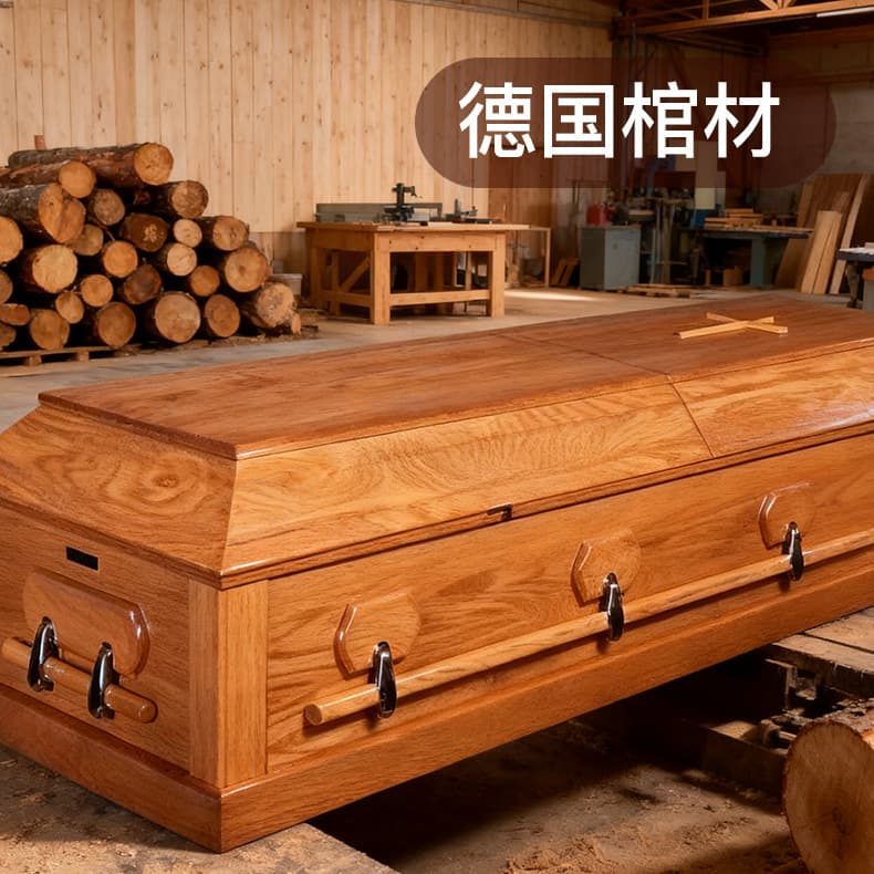 Coffin exports to Europe and America German coffin solid wood large coffin burial caskets processing factory cross-border trade coffins