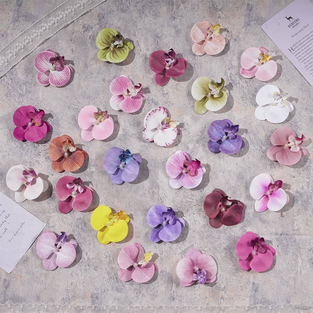 Artificial Small Butterfly Orchid Flower Heads Wholesale Flower Heads Flower Wall Flower Arrangement Handmade Wreath Headwear Hair Accessories Flower Strands Fake Flowers