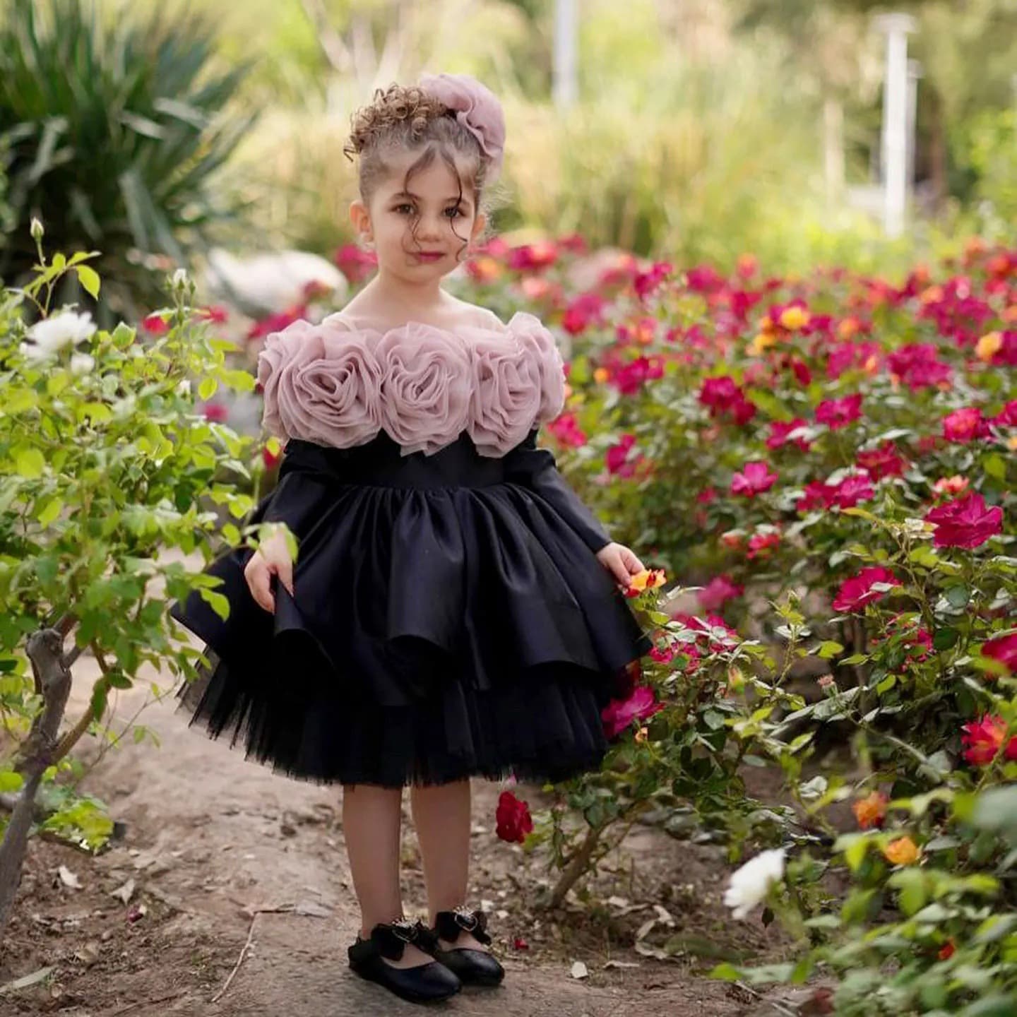 Cross-Border Foreign Trade Girl's First Birthday Dinner Party Princess Dress Little Girl Piano Host Performance Costume Flower Girl Dress