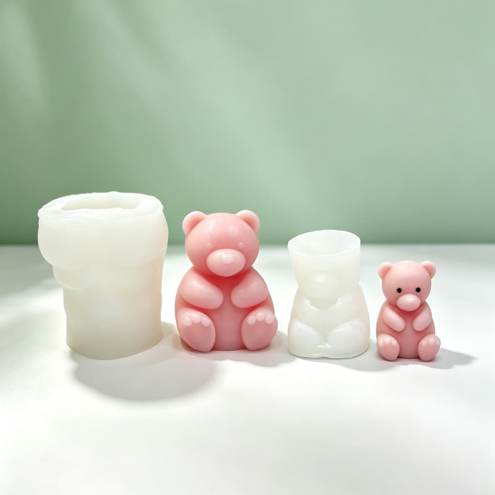 Bear Candle Silicone Mold DIY Animal Scented Candle Sitting Bear Baking Cake Decoration Silicone Grinding Tool