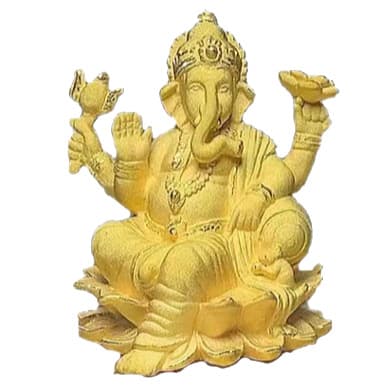 Indian Ganesha Ornament Velvet Gold Craft Elephant Head God Indian Buddha Statue Southeast Asian Worship Resin Figurine