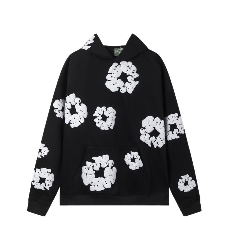 Cross-border Drop Shipping Denim Tears American Kapok Foam Loose Casual Versatile Hoodie Set