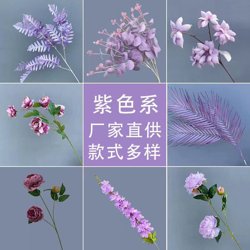 Purple Artificial Flowers for Wedding Decoration, Silk Flower Wedding Ranunculus Rose Aisle Runner, Purple Fake Flowers Wholesale