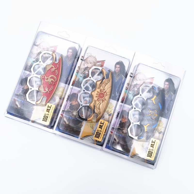 Anime Cartoon Knuckle Duster Alloy Hand Ring Self-Defense Weapon Metal Model Prop Combat Ring Adult Toy Wholesale