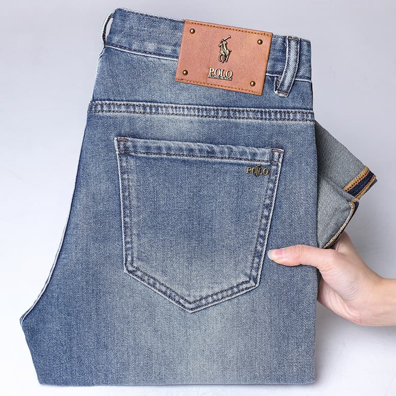Guangzhou Xintang Men's Jeans High-End European Fit Slim Ankle Cross-Border Export Spring New Arrival Blue Original Label American Style
