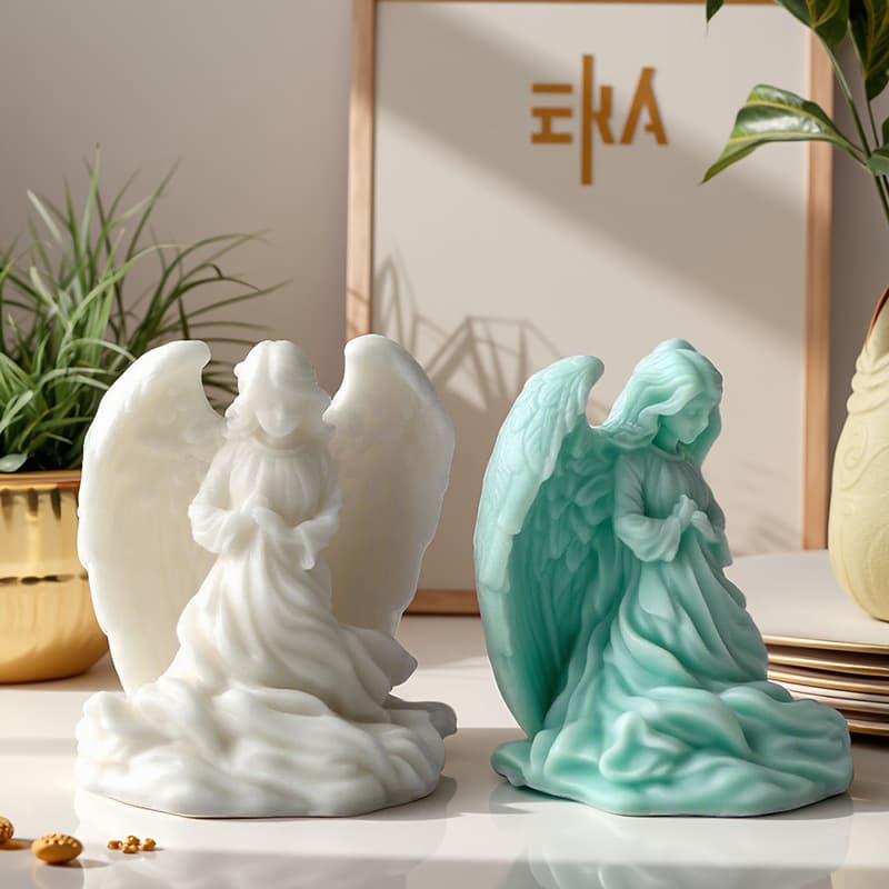 Girl Angel Scented Candle Silicone Mold DIY Gypsum Diffuser Stone Ornament Resin Mold