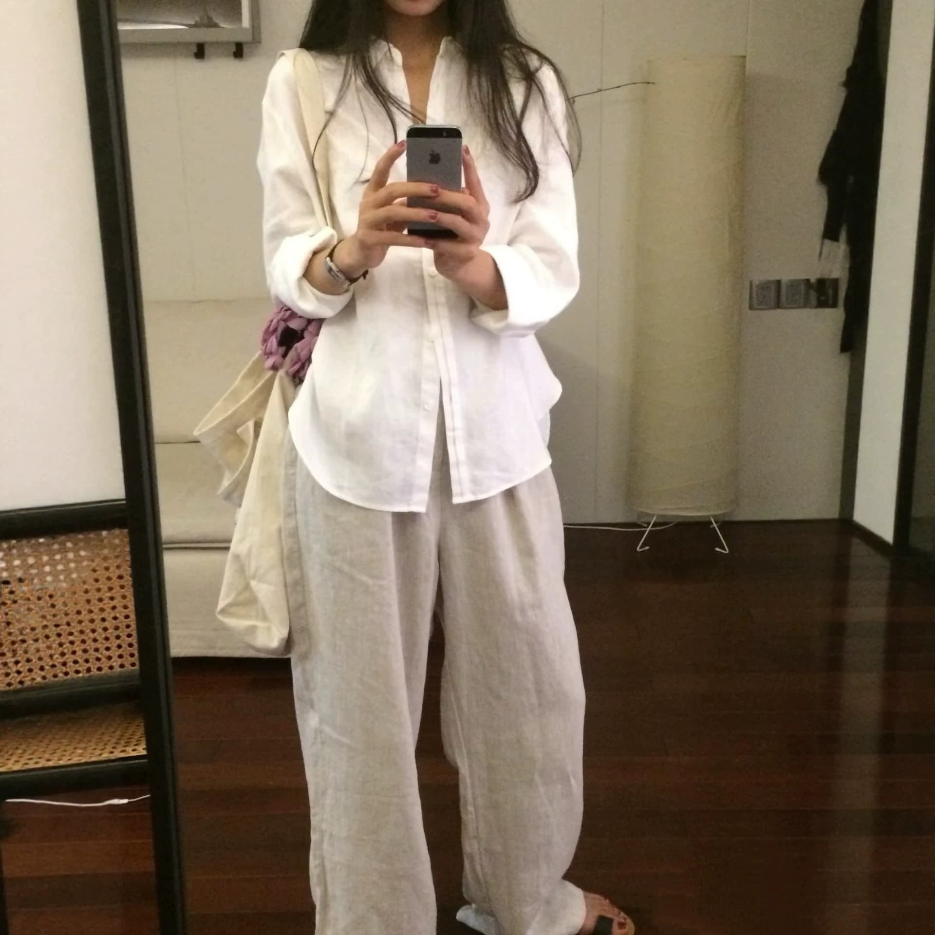 Cross-border high-quality RL Raff linen pants, straight-leg, fashionable and versatile, women's style, loose, casual, lazy, slimming, Korean style